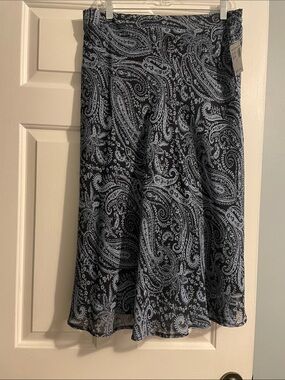 Dress Barn Black and White Paisley A-Line Skirt